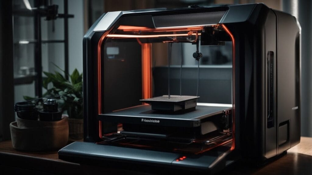 Looking to buy a 3D printer? Check out this sleek 3D printer sitting on a table.